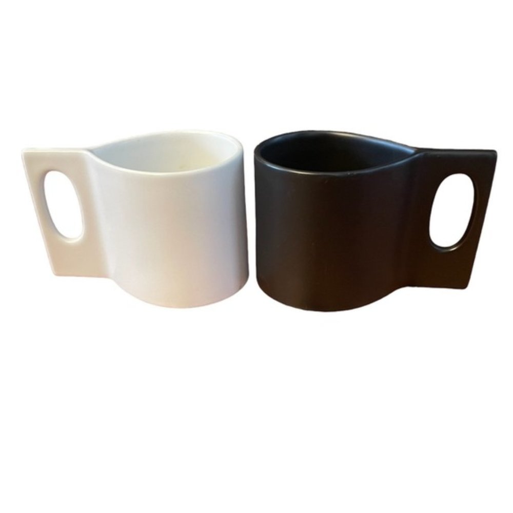 Black and White Mod Ceramic Coffee Mugs